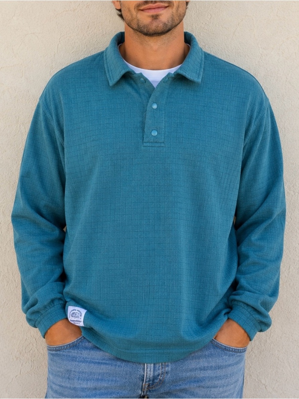 Bearded Goat Men’s XL Long Sleeve Pullover Sweatshirt Button Up